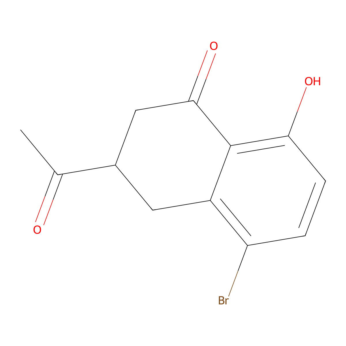 3-Acetyl-5-bromo-8-hydroxy-3,4-dihydro-2H-1-naphthalenone molecular structure, CAS 83344-22-3
