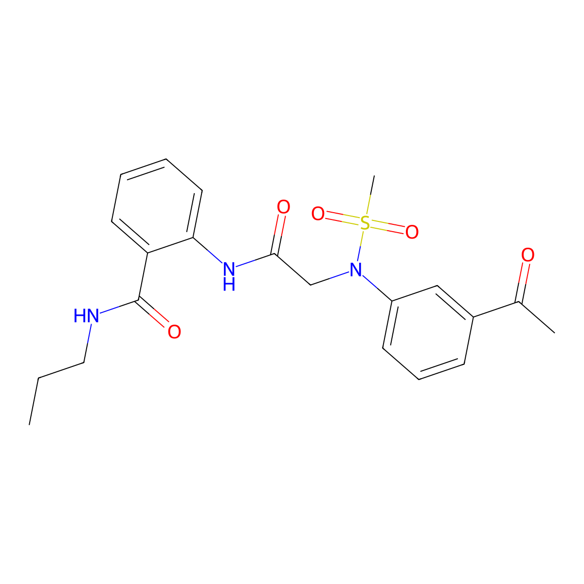 2-[[2-(3-acetyl-N-methylsulfonylanilino)acetyl]amino]-N-propylbenzamide molecular structure, CAS 833440-42-9