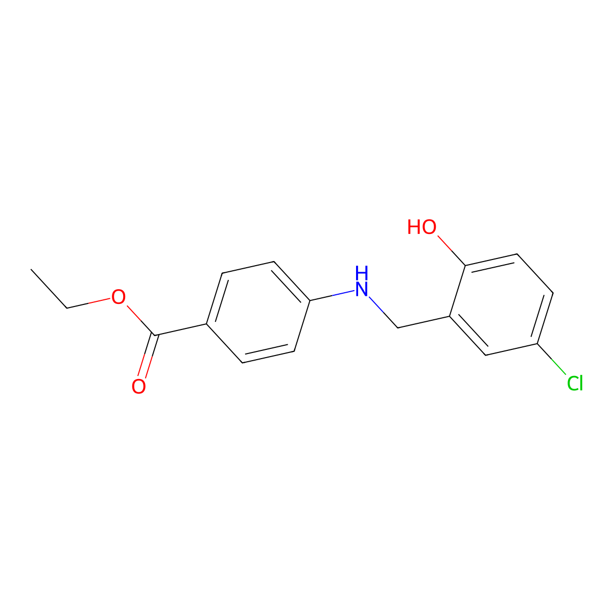Ethyl 4-[(5-chloro-2-hydroxybenzyl)amino]benzoate molecular structure, CAS 833440-50-9