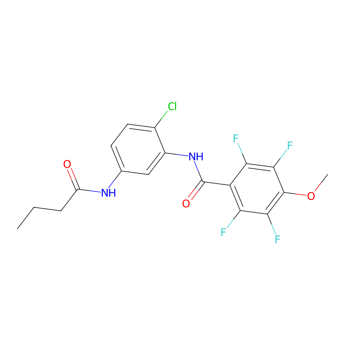 N-[5-(butanoylamino)-2-chlorophenyl]-2,3,5,6-tetrafluoro-4-methoxybenzamide molecular structure, CAS 833440-79-2
