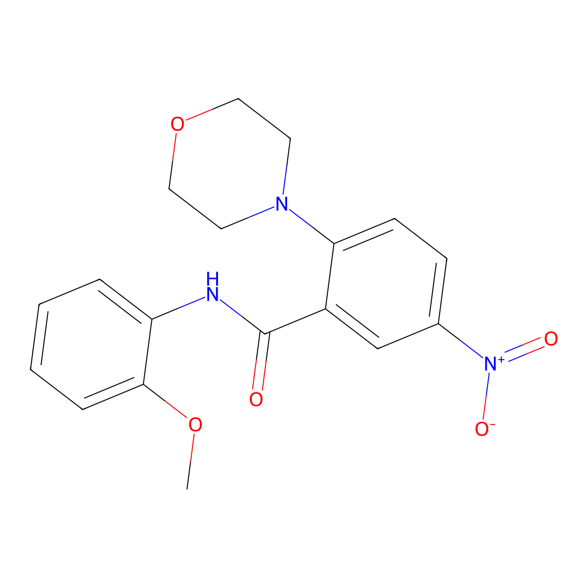 N-(2-methoxyphenyl)-2-morpholin-4-yl-5-nitrobenzamide molecular structure, CAS 833441-04-6