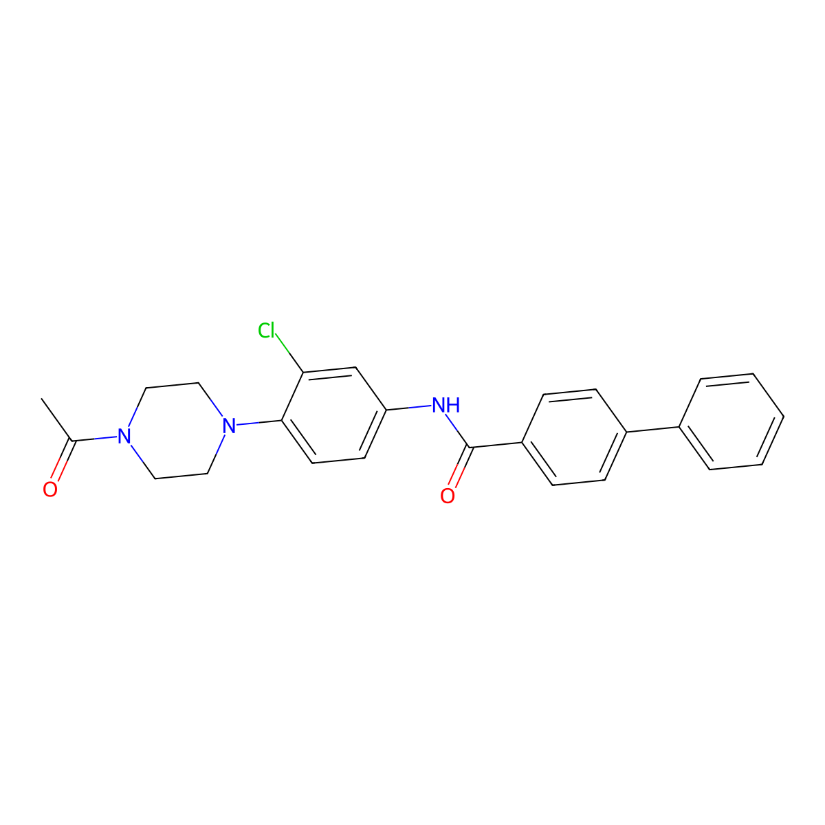 N-[4-(4-acetylpiperazin-1-yl)-3-chlorophenyl]-4-phenylbenzamide molecular structure, CAS 833441-07-9
