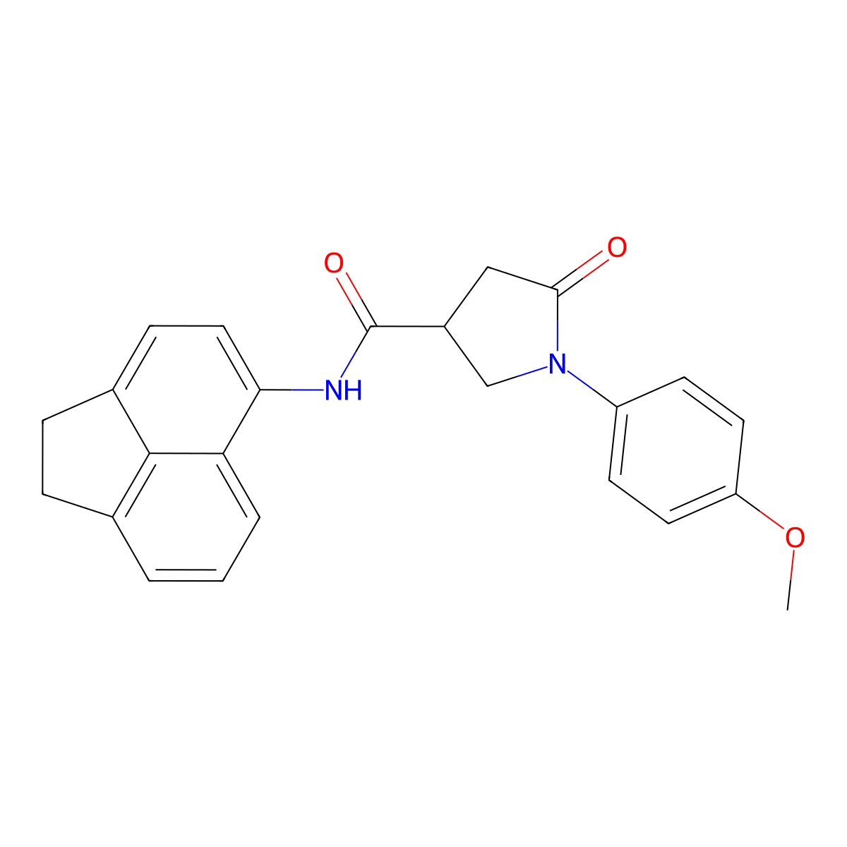 N-(1,2-dihydro-5-acenaphthylenyl)-1-(4-methoxyphenyl)-5-oxo-3-pyrrolidinecarboxamide molecular structure, CAS 833441-10-4