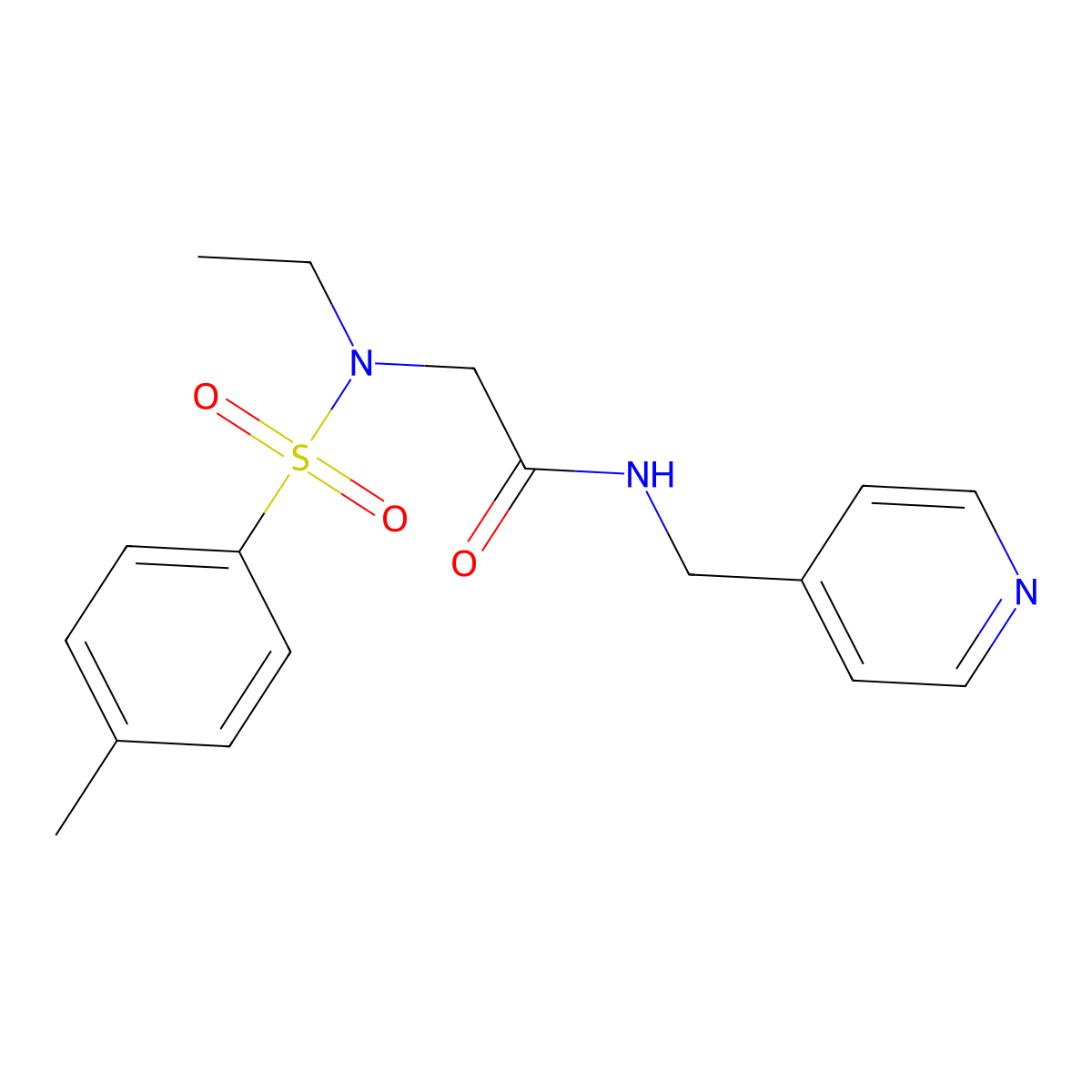 2-[ethyl-(4-methylphenyl)sulfonylamino]-N-(pyridin-4-ylmethyl)acetamide molecular structure, CAS 833441-14-8