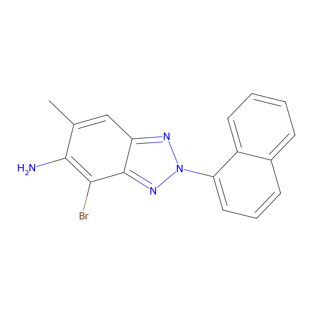 4-Bromo-6-methyl-2-naphthalen-1-ylbenzotriazol-5-amine molecular structure, CAS 833441-26-2