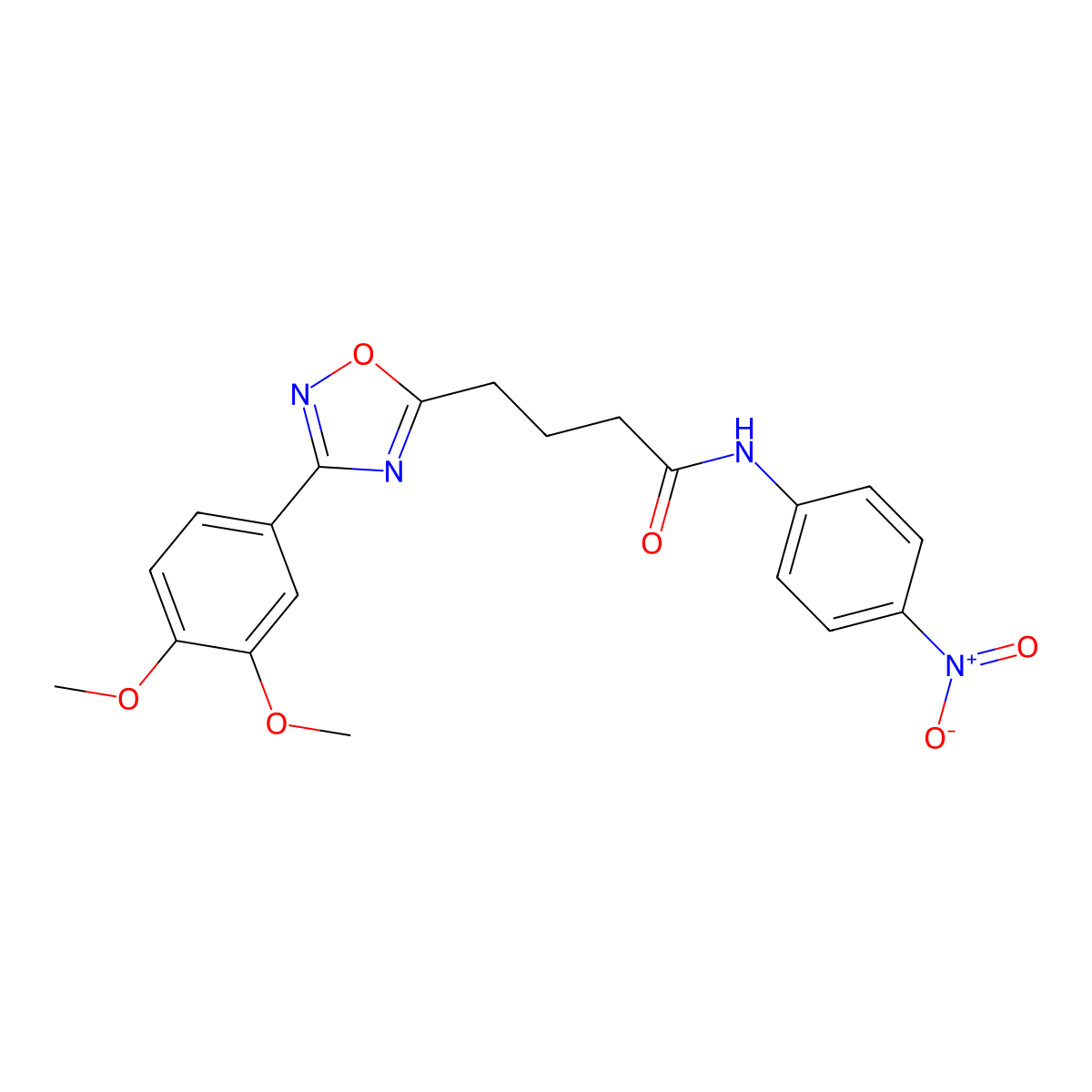 4-[3-(3,4-dimethoxyphenyl)-1,2,4-oxadiazol-5-yl]-N-(4-nitrophenyl)butanamide molecular structure, CAS 833441-28-4
