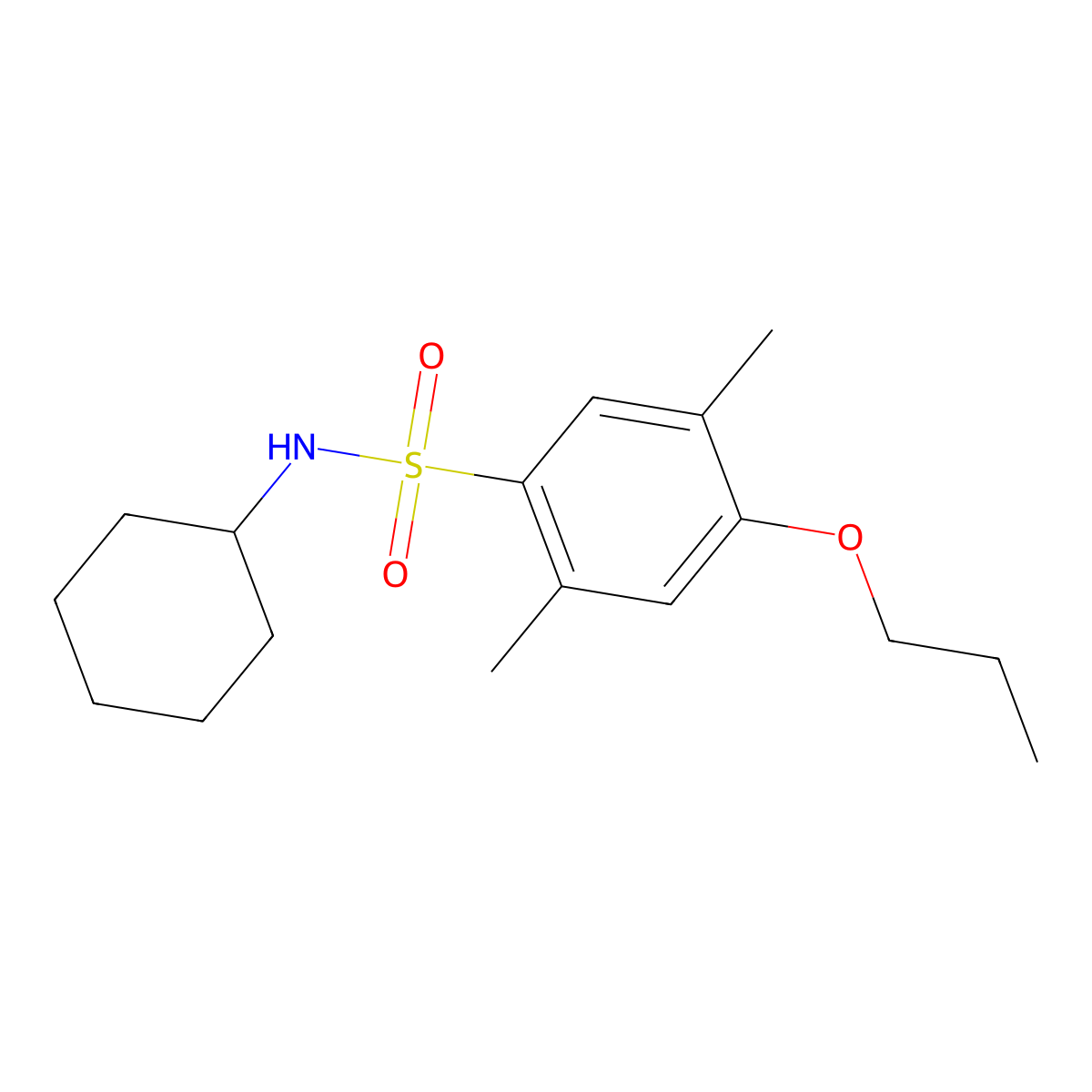 [(2,5-Dimethyl-4-propoxyphenyl)sulfonyl]cyclohexylamine molecular structure, CAS 833441-29-5