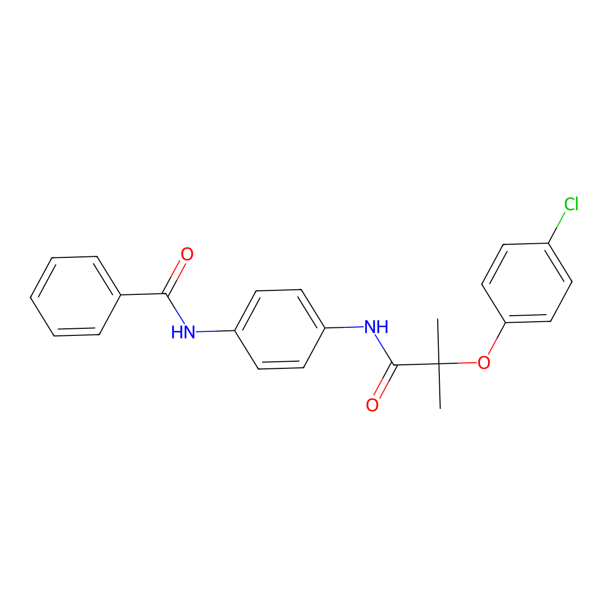 N-[4-[[2-(4-chlorophenoxy)-2-methylpropanoyl]amino]phenyl]benzamide molecular structure, CAS 833441-52-4