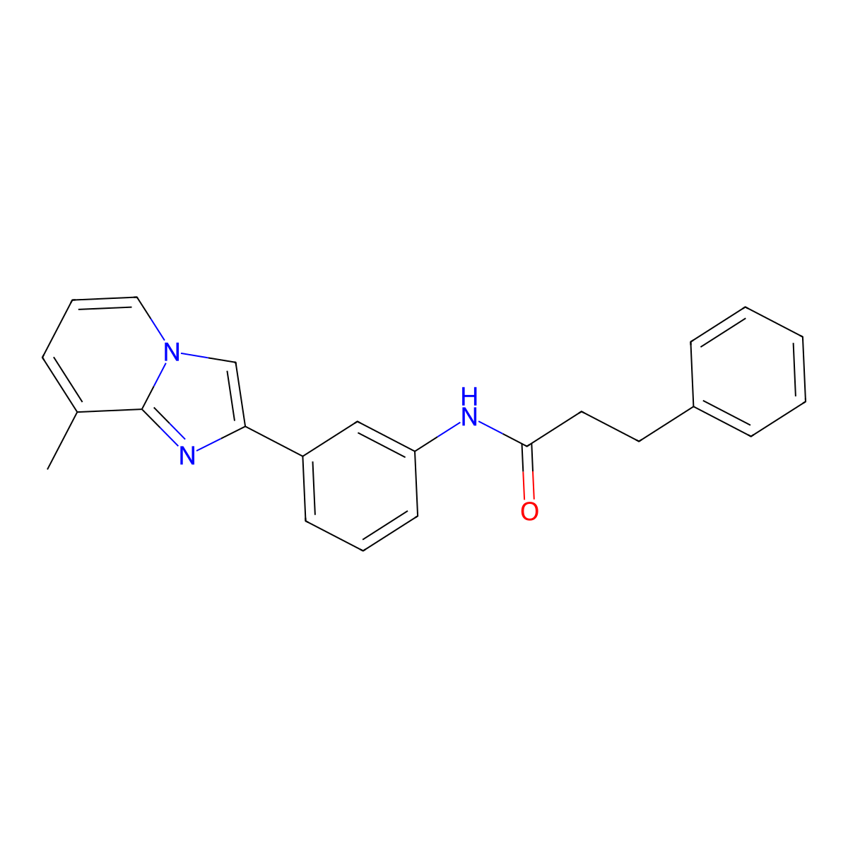N-(3-(8-methylimidazo[1,2-a]pyridin-2-yl)phenyl)-3-phenylpropanamide molecular structure, CAS 833441-59-1