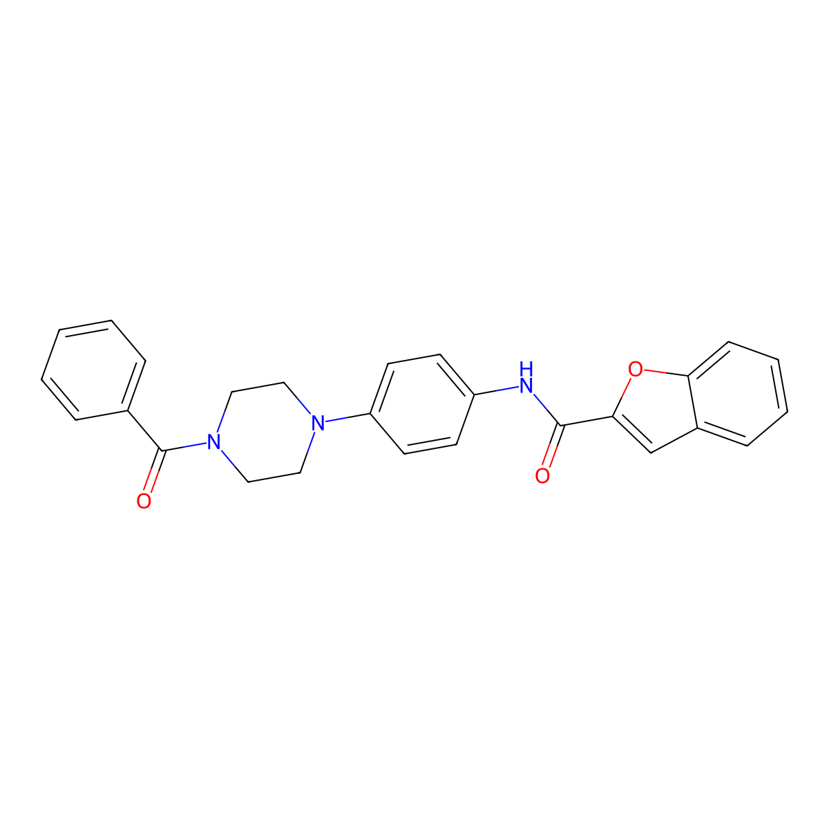 N-[4-(4-benzoyl-1-piperazinyl)phenyl]-1-benzofuran-2-carboxamide molecular structure, CAS 833441-70-6