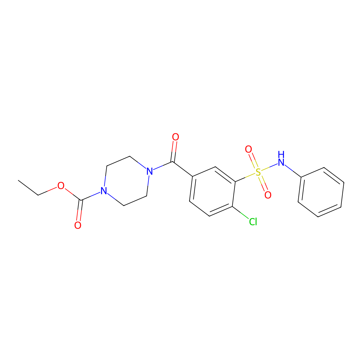 Ethyl 4-[3-(anilinosulfonyl)-4-chlorobenzoyl]-1-piperazinecarboxylate molecular structure, CAS 833441-80-8