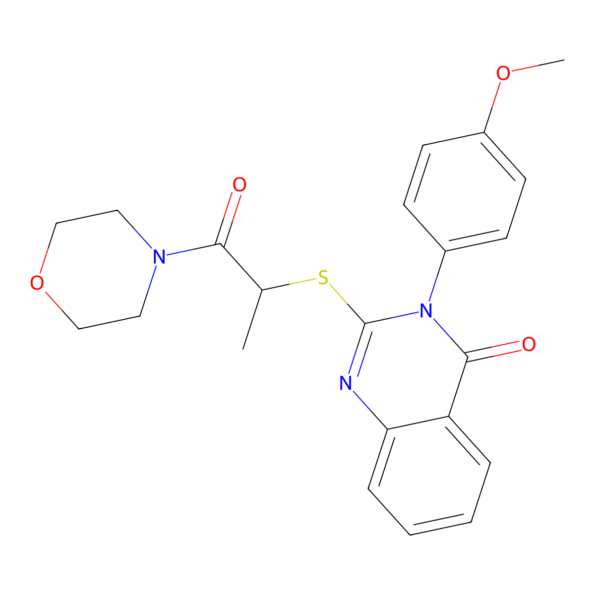 3-(4-Methoxyphenyl)-2-(1-morpholin-4-yl-1-oxopropan-2-yl)sulfanylquinazolin-4-one molecular structure, CAS 833441-87-5