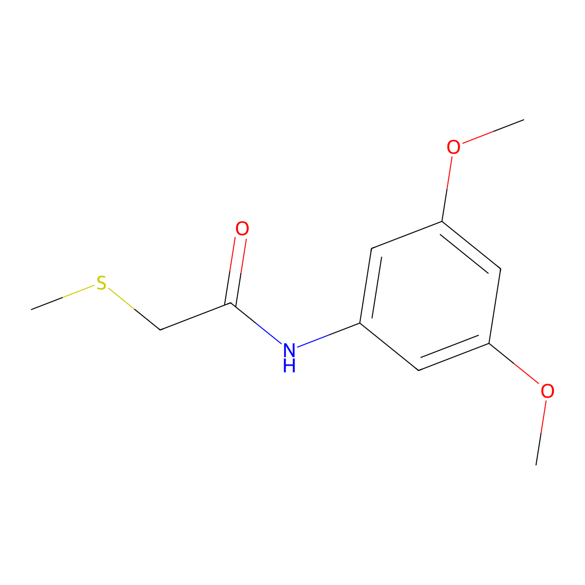 N-(3,5-dimethoxyphenyl)-2-methylthioacetamide molecular structure, CAS 833441-93-3