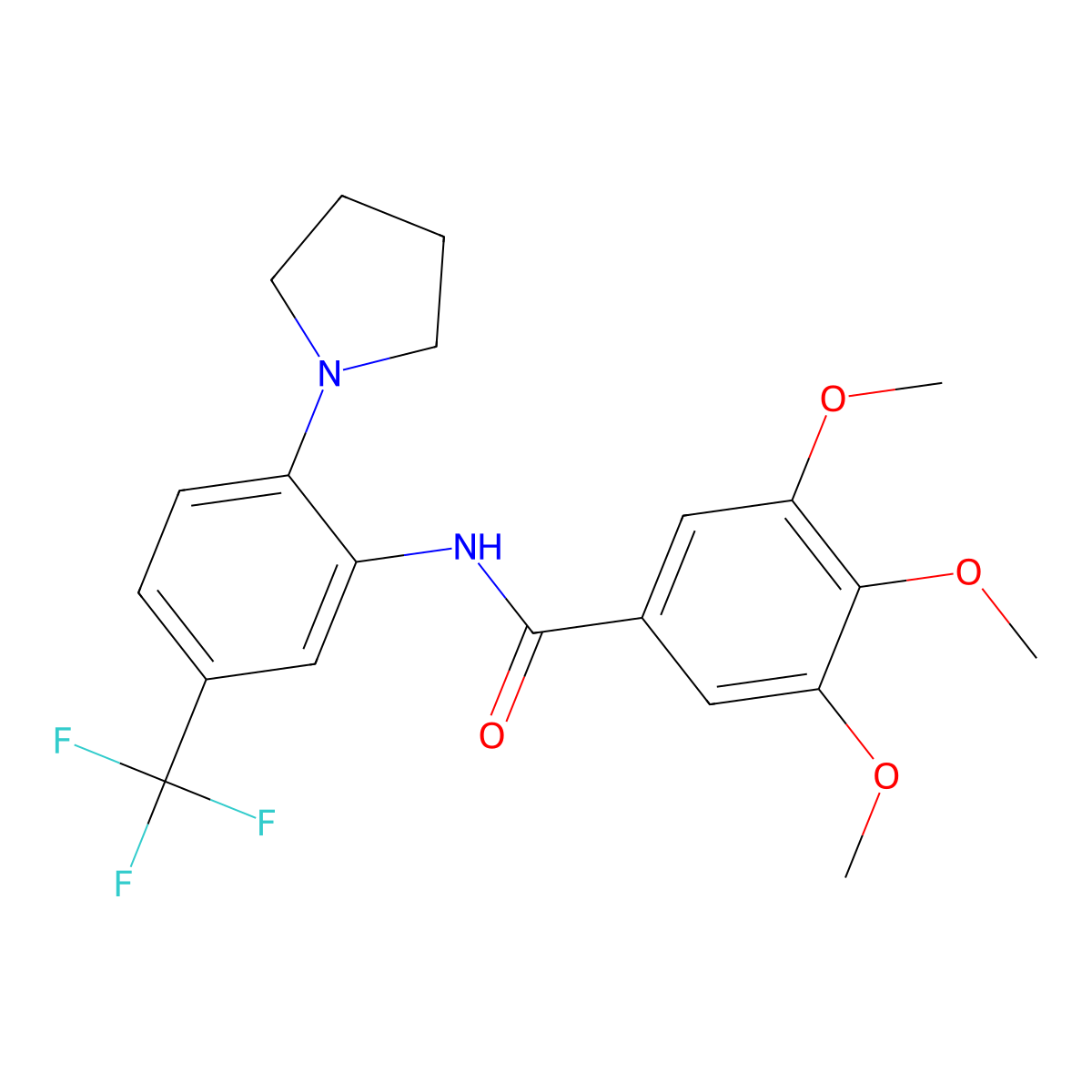3,4,5-trimethoxy-N-[2-pyrrolidin-1-yl-5-(trifluoromethyl)phenyl]benzamide molecular structure, CAS 833442-25-4
