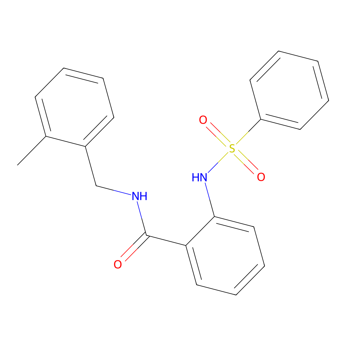 2-(benzenesulfonamido)-N-[(2-methylphenyl)methyl]benzamide molecular structure, CAS 833442-67-4