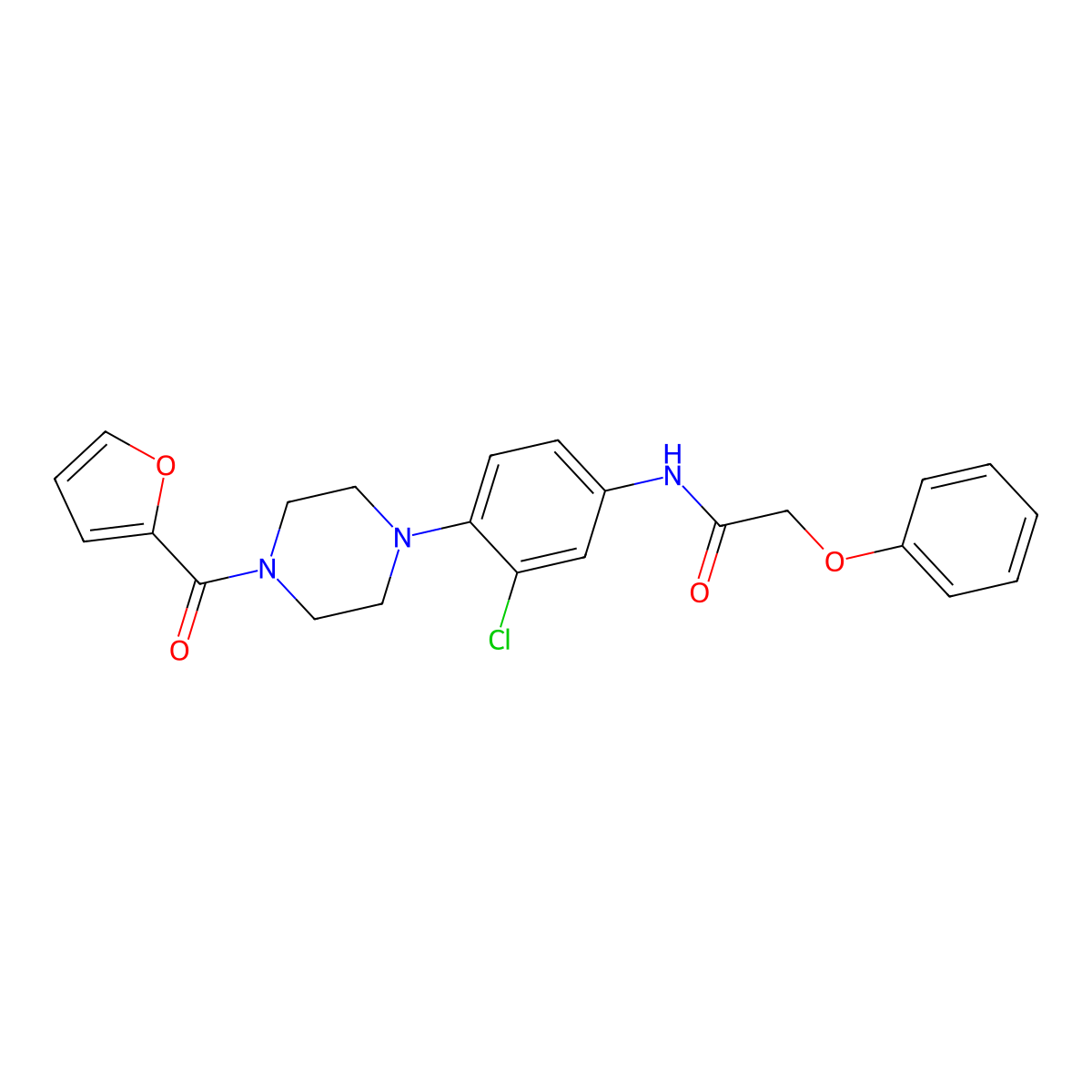 N-[3-chloro-4-[4-(furan-2-carbonyl)piperazin-1-yl]phenyl]-2-phenoxyacetamide molecular structure, CAS 833443-00-8