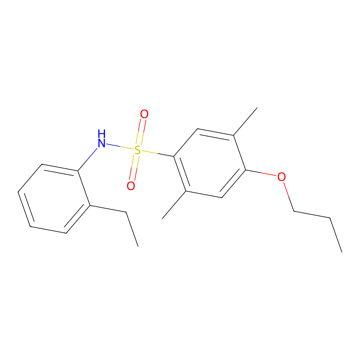 N-(2-ethylphenyl)-2,5-dimethyl-4-propoxybenzene-1-sulfonamide molecular structure, CAS 833443-15-5