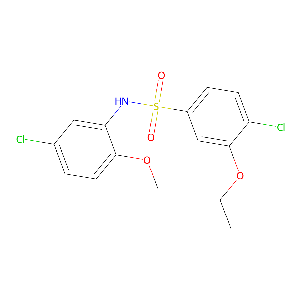 4-chloro-N-(5-chloro-2-methoxyphenyl)-3-ethoxybenzene-1-sulfonamide molecular structure, CAS 833443-19-9