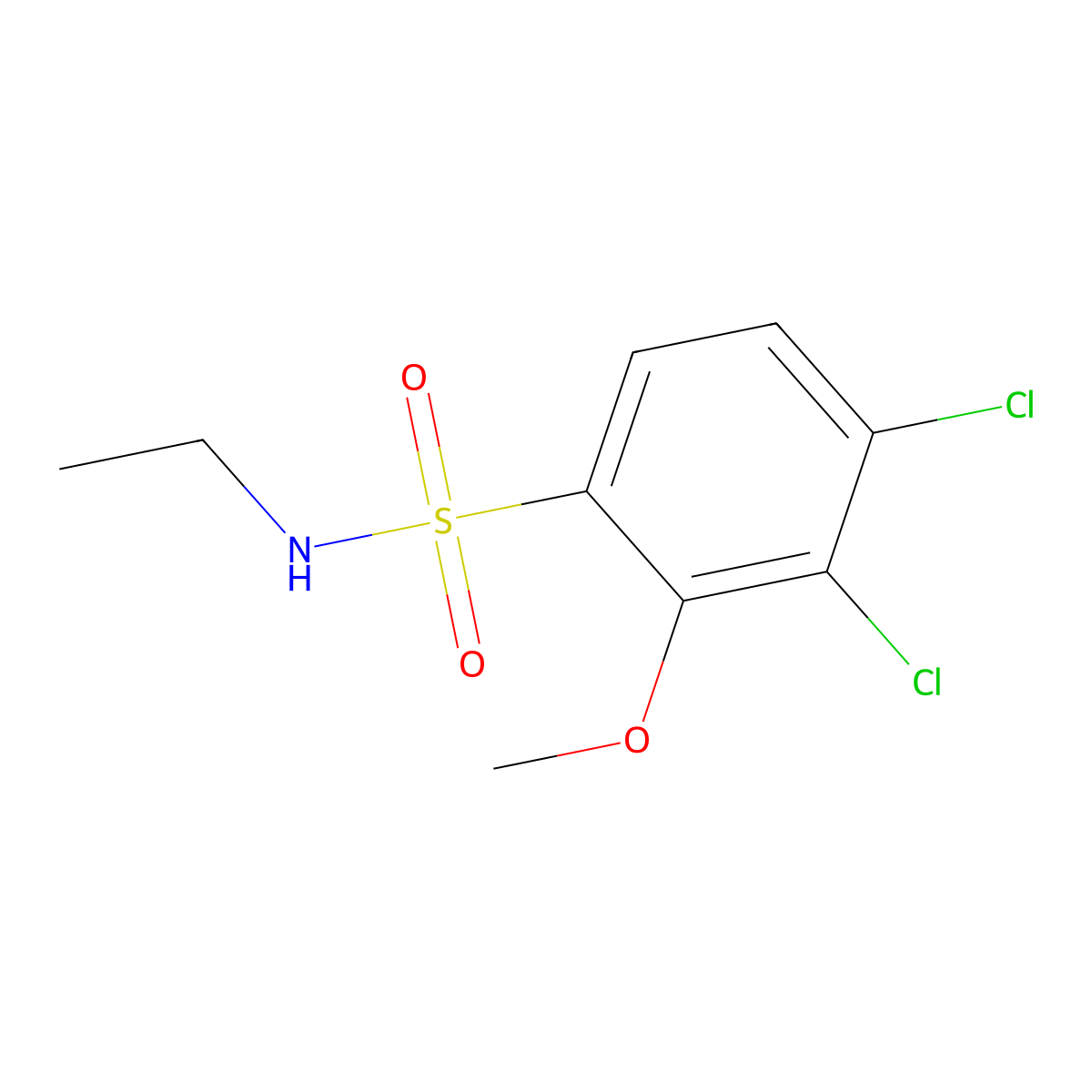 3,4-dichloro-N-ethyl-2-methoxybenzenesulfonamide molecular structure, CAS 833443-25-7