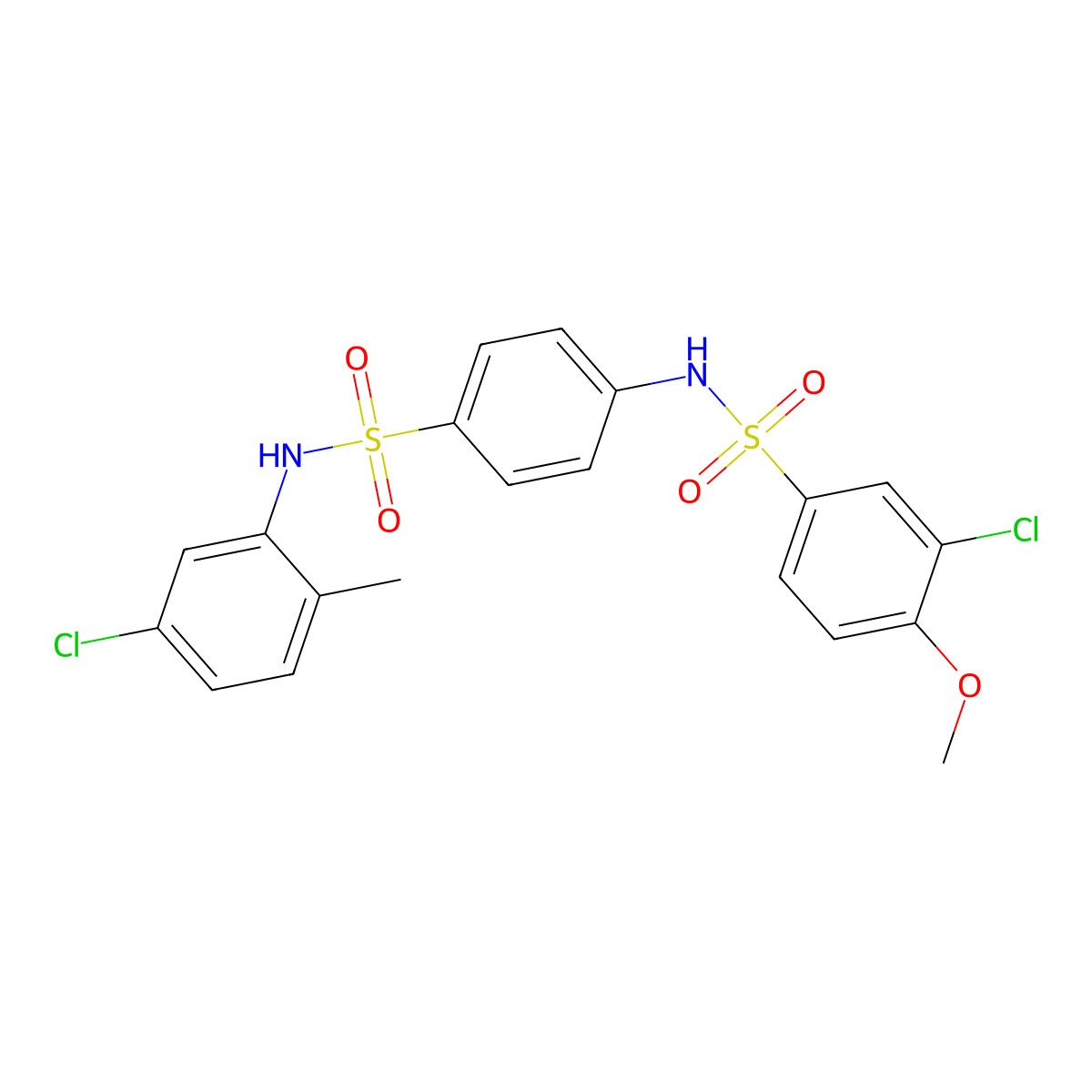 3-chloro-N-[4-[(5-chloro-2-methylphenyl)sulfamoyl]phenyl]-4-methoxybenzenesulfonamide molecular structure, CAS 833443-36-0