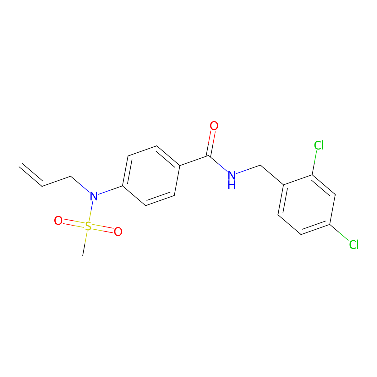 N-[(2,4-dichlorophenyl)methyl]-4-[methylsulfonyl(prop-2-enyl)amino]benzamide molecular structure, CAS 833443-50-8
