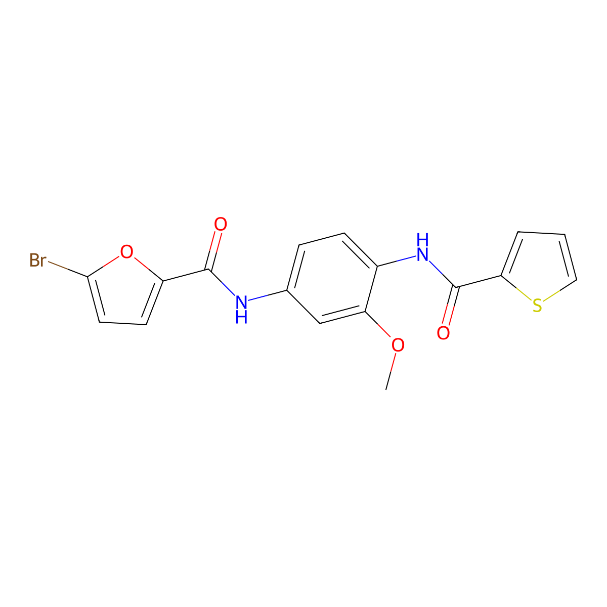 5-bromo-N-[3-methoxy-4-(thiophene-2-carbonylamino)phenyl]furan-2-carboxamide molecular structure, CAS 833443-72-4