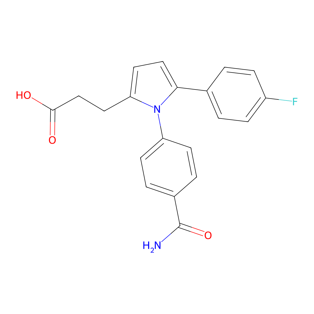 3-[1-(4-carbamoylphenyl)-5-(4-fluorophenyl)-1H-pyrrol-2-yl]propanoic acid molecular structure, CAS 833443-74-6