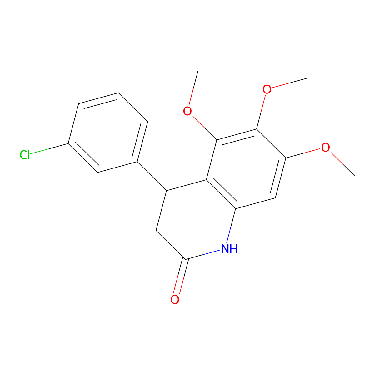 4-(3-chlorophenyl)-5,6,7-trimethoxy-3,4-dihydro-1H-quinolin-2-one molecular structure, CAS 833443-88-2
