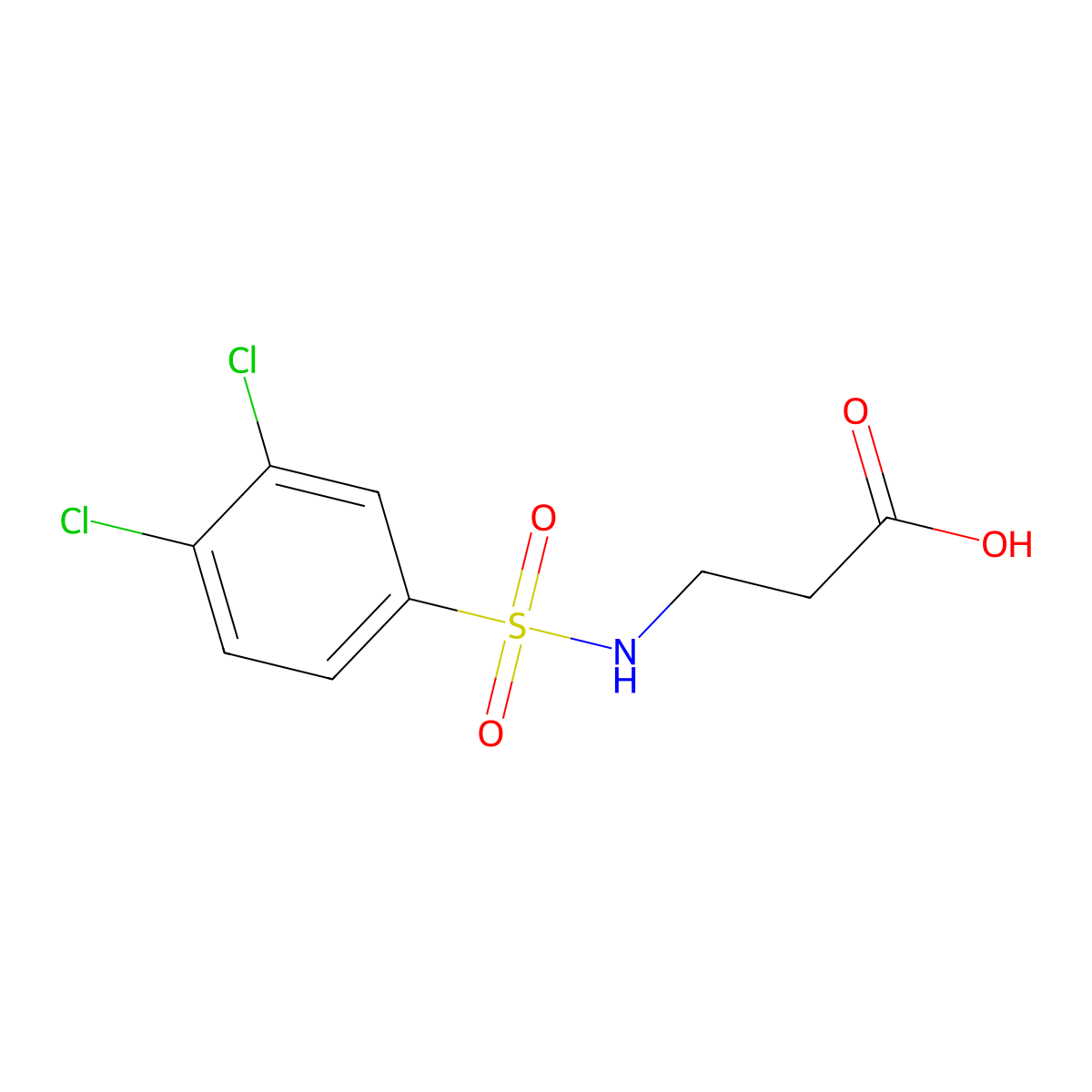 3-[(3,4-Dichlorophenyl)sulfonylamino]propanoic acid molecular structure, CAS 833443-89-3