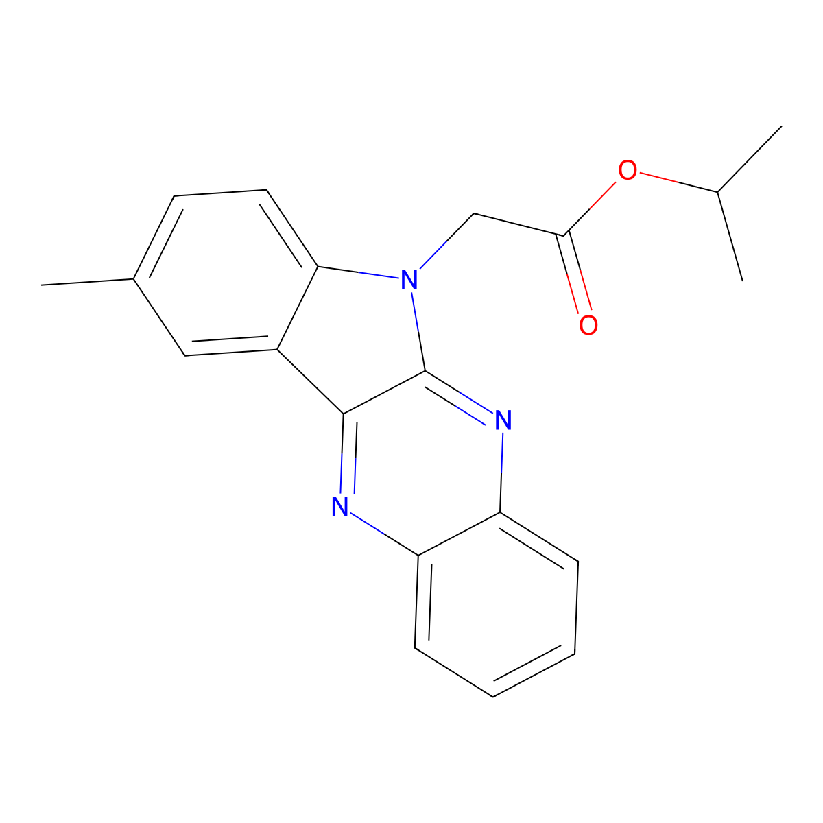propan-2-yl 2-{9-methyl-6H-indolo[2,3-b]quinoxalin-6-yl}acetate molecular structure, CAS 833444-11-4