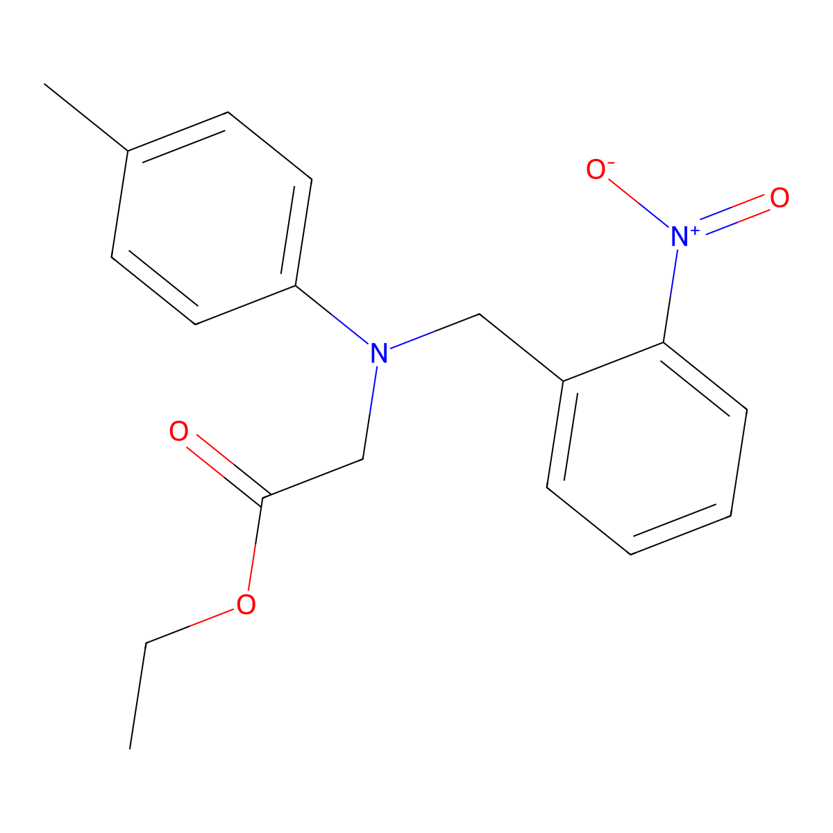 ethyl 2-[4-methyl-N-[(2-nitrophenyl)methyl]anilino]acetate molecular structure, CAS 833444-16-9