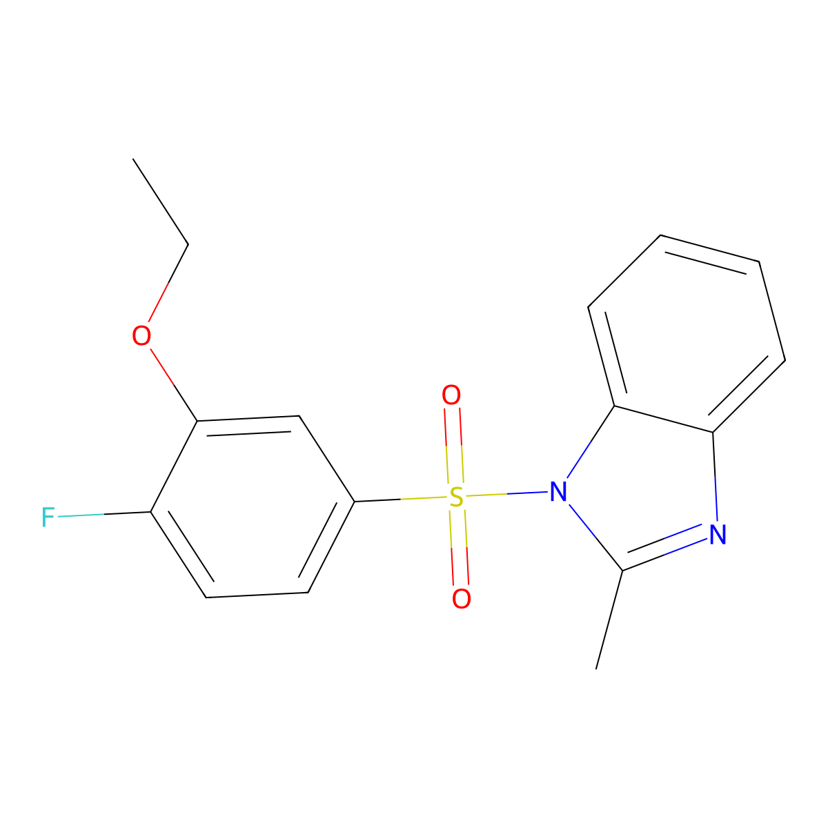 2-Ethoxy-1-fluoro-4-[(2-methylbenzimidazolyl)sulfonyl]benzene molecular structure, CAS 833444-30-7