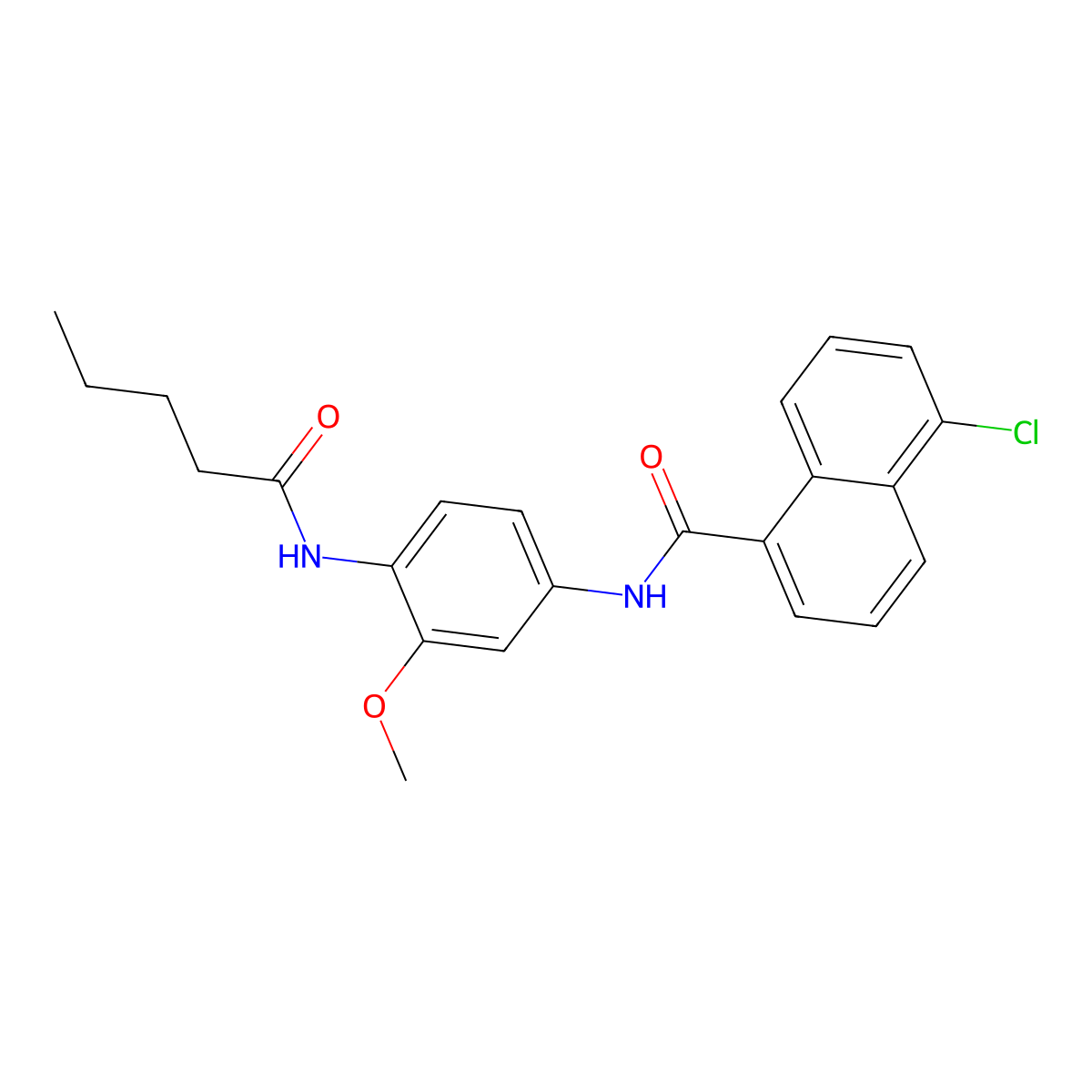 5-chloro-N-[3-methoxy-4-(pentanoylamino)phenyl]naphthalene-1-carboxamide molecular structure, CAS 833444-52-3