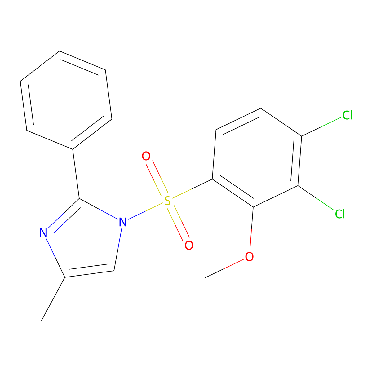 1-(3,4-Dichloro-2-methoxyphenyl)sulfonyl-4-methyl-2-phenylimidazole molecular structure, CAS 833444-63-6