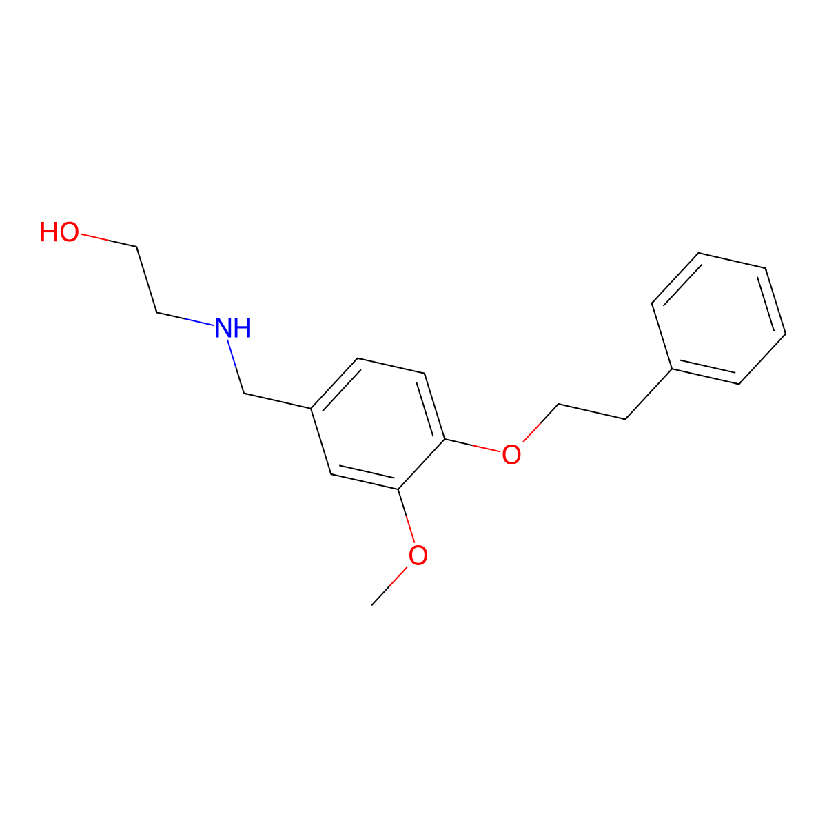 2-{[3-Methoxy-4-(2-phenylethoxy)benzyl]amino}ethanol molecular structure, CAS 833444-65-8