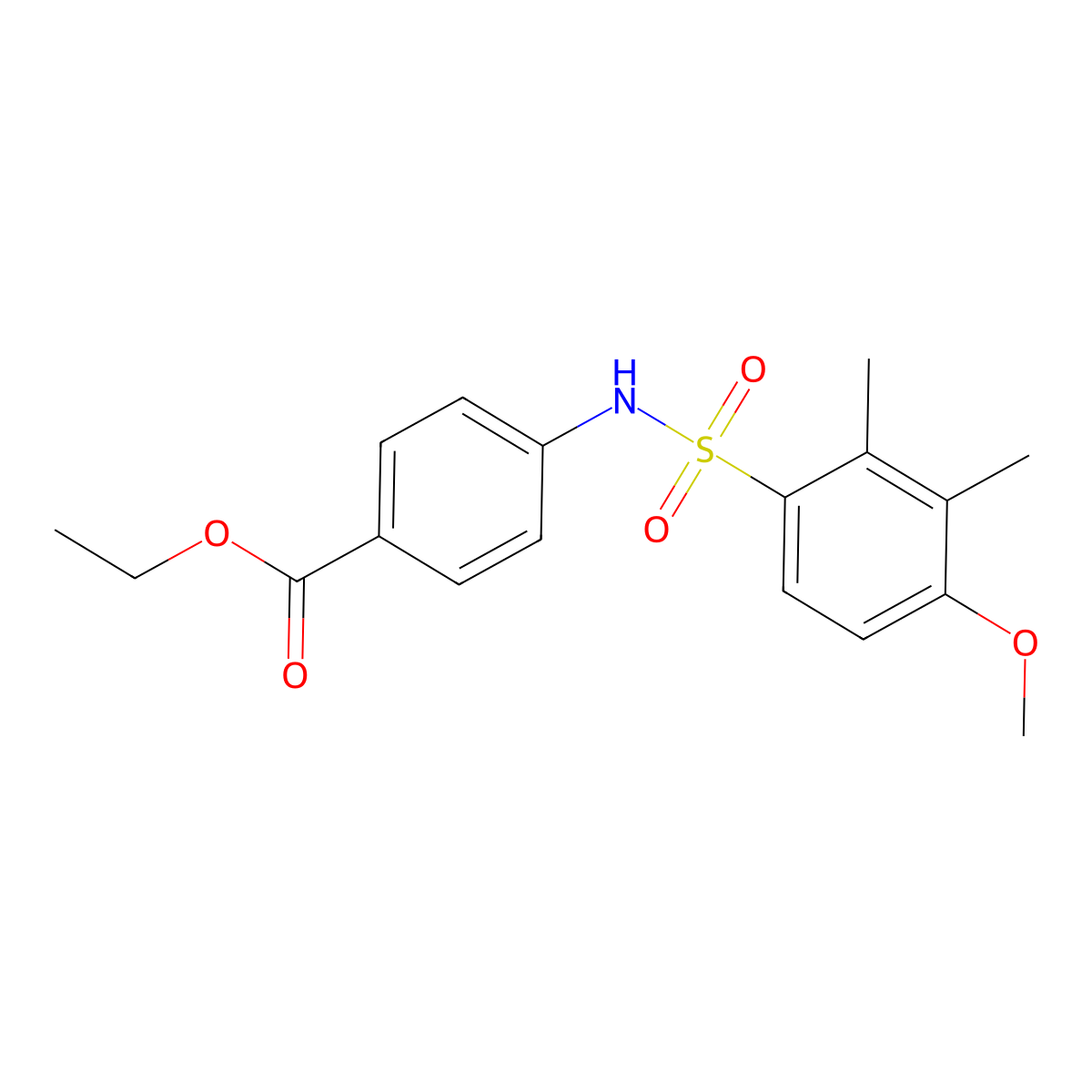 Ethyl 4-(4-methoxy-2,3-dimethylbenzenesulfonamido)benzoate molecular structure, CAS 833444-92-1