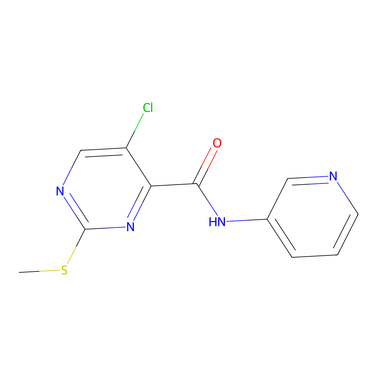 5-chloro-2-(methylsulfanyl)-N-(pyridin-3-yl)pyrimidine-4-carboxamide molecular structure, CAS 833445-13-9