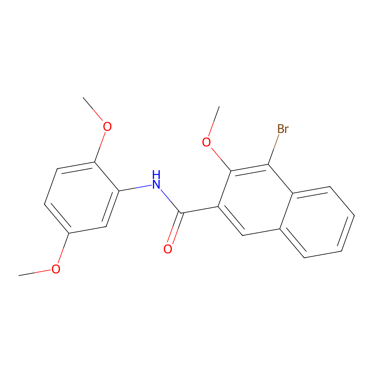 4-bromo-N-(2,5-dimethoxyphenyl)-3-methoxynaphthalene-2-carboxamide molecular structure, CAS 833445-14-0