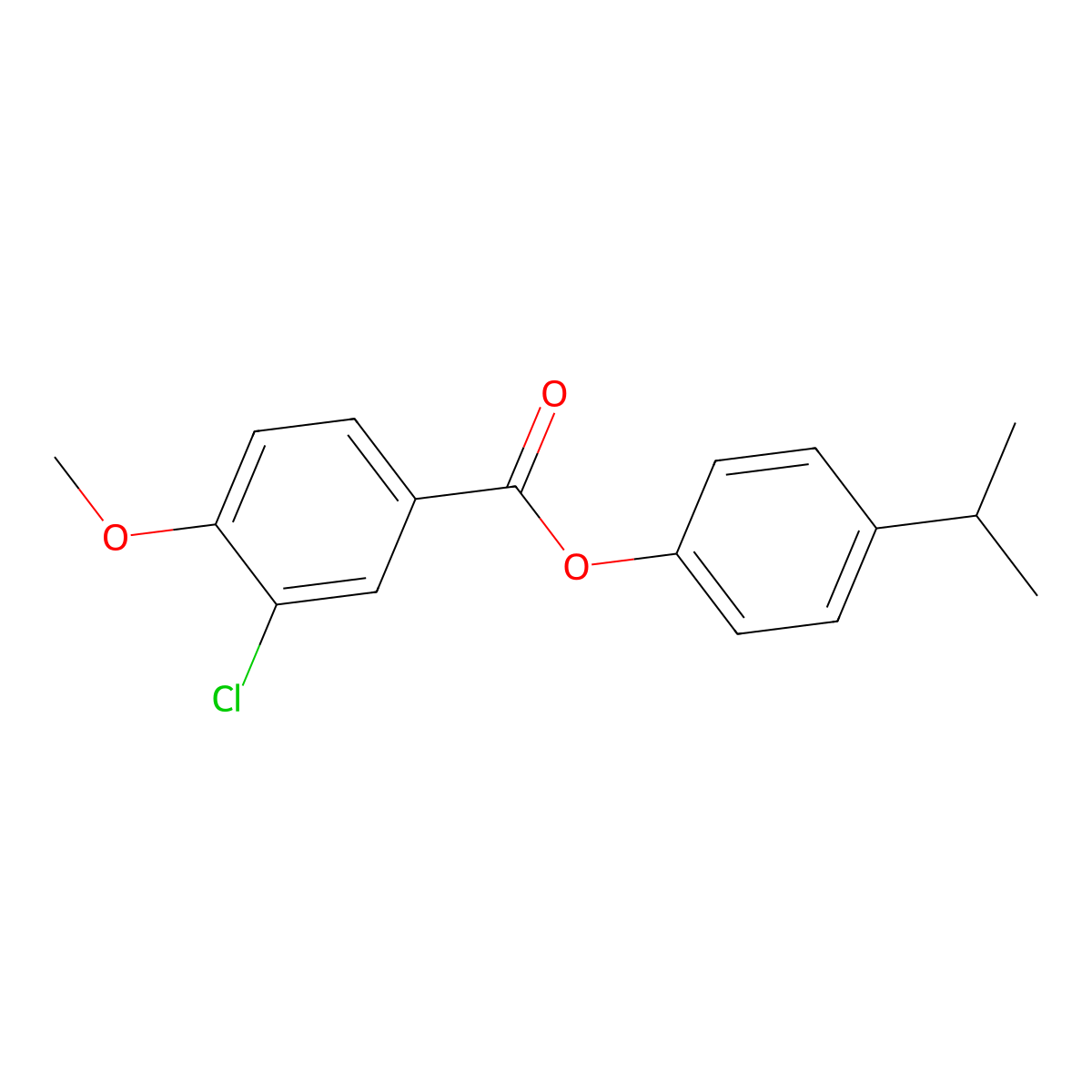 4-(Methylethyl)phenyl 3-chloro-4-methoxybenzoate molecular structure, CAS 833445-20-8