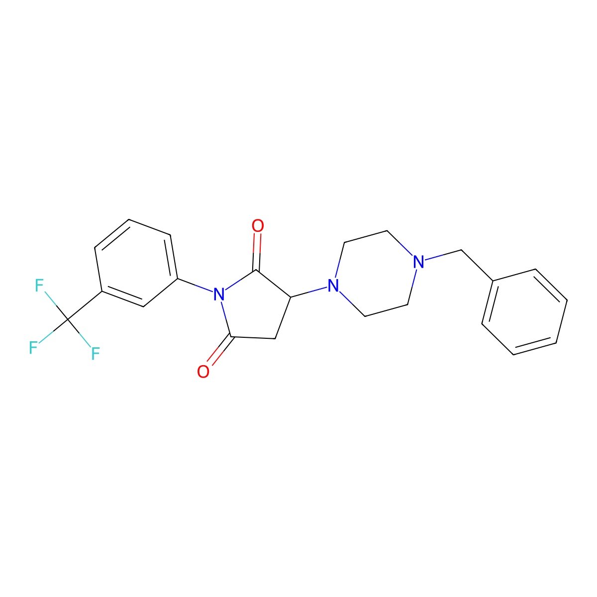 3-(4-Benzylpiperazin-1-yl)-1-[3-(trifluoromethyl)phenyl]pyrrolidine-2,5-dione molecular structure, CAS 833445-51-5