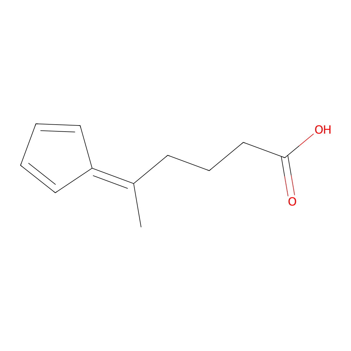 Hexanoic acid, 5-(2,4-cyclopentadien-1-ylidene)- molecular structure, CAS 833447-36-2