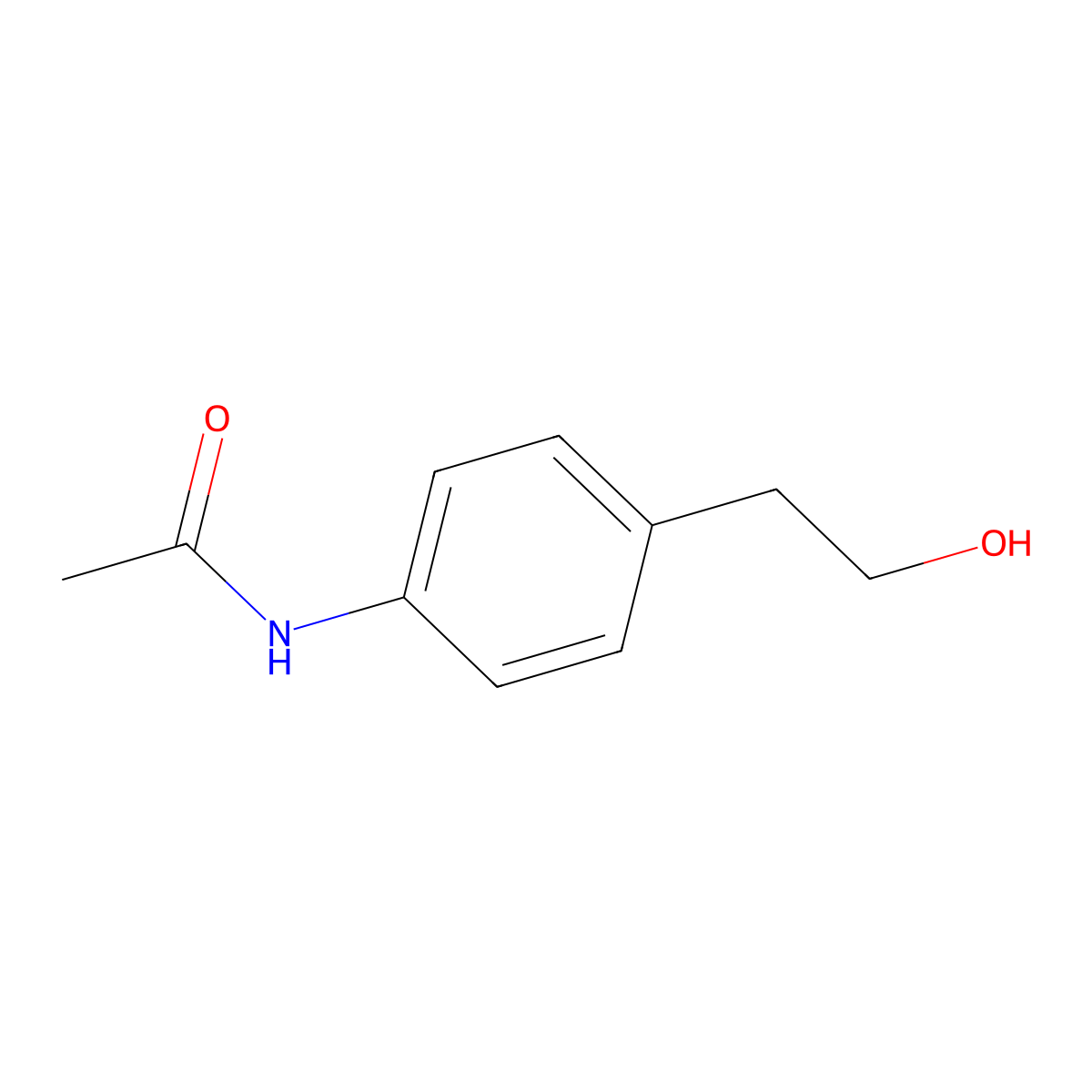 N-[4-(2-hydroxyethyl)phenyl]acetamide molecular structure, CAS 83345-11-3