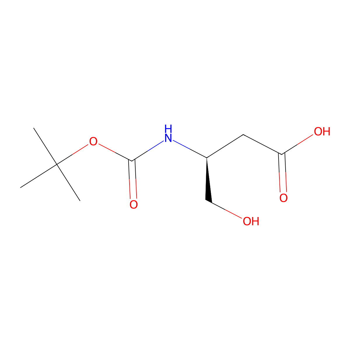 (S)-3-((tert-Butoxycarbonyl)amino)-4-hydroxybutanoic acid molecular structure, CAS 83345-44-2