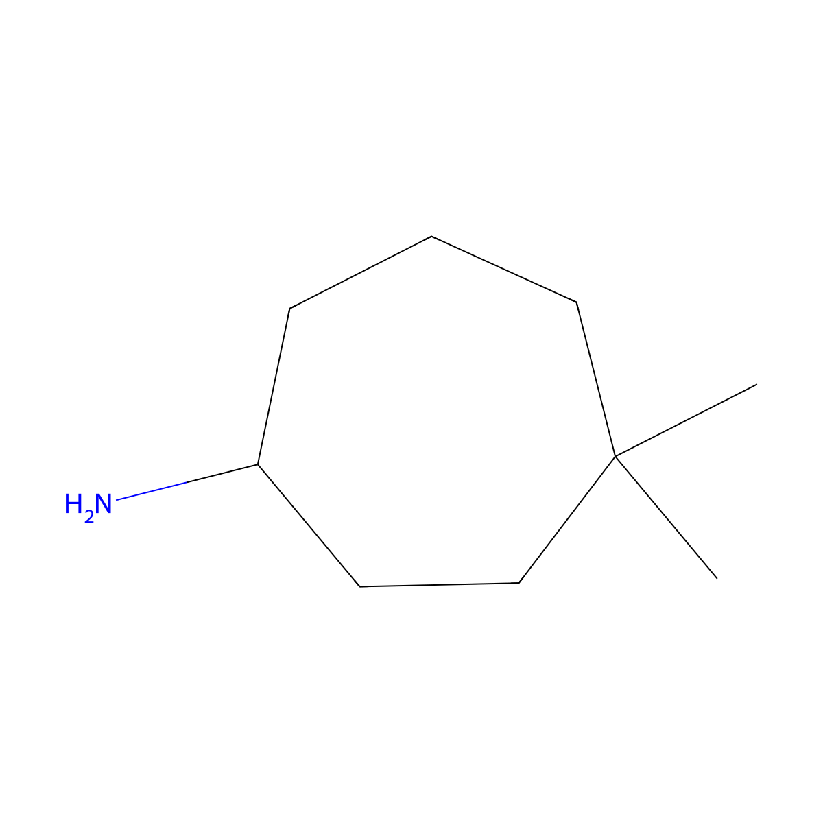4,4-Dimethylcycloheptan-1-amine molecular structure, CAS 833454-19-6