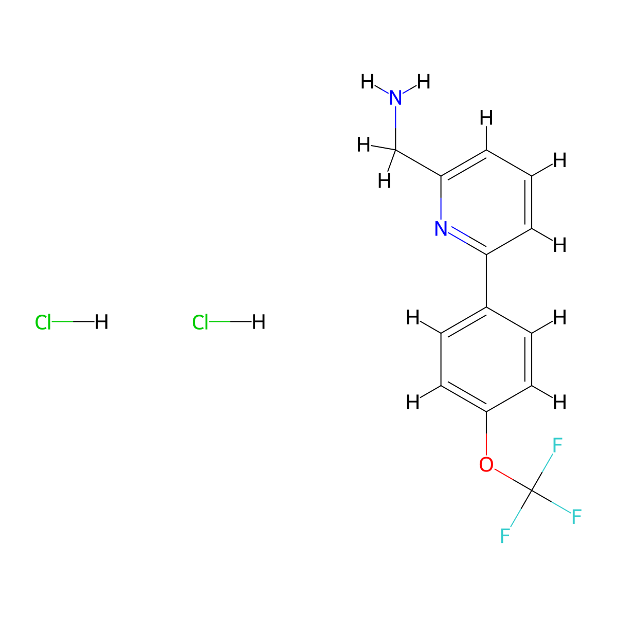 1-(6-(4-(Trifluoromethoxy)phenyl)pyridin-2-yl)methanamine dihydrochloride molecular structure, CAS 833457-23-1