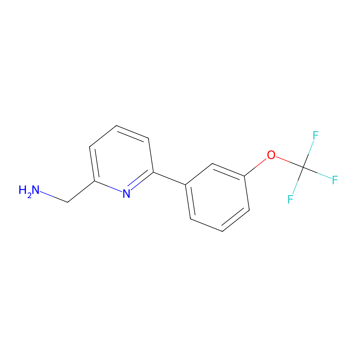 6-[3-(Trifluoromethoxy)phenyl]-2-pyridinemethanamine molecular structure, CAS 833457-24-2