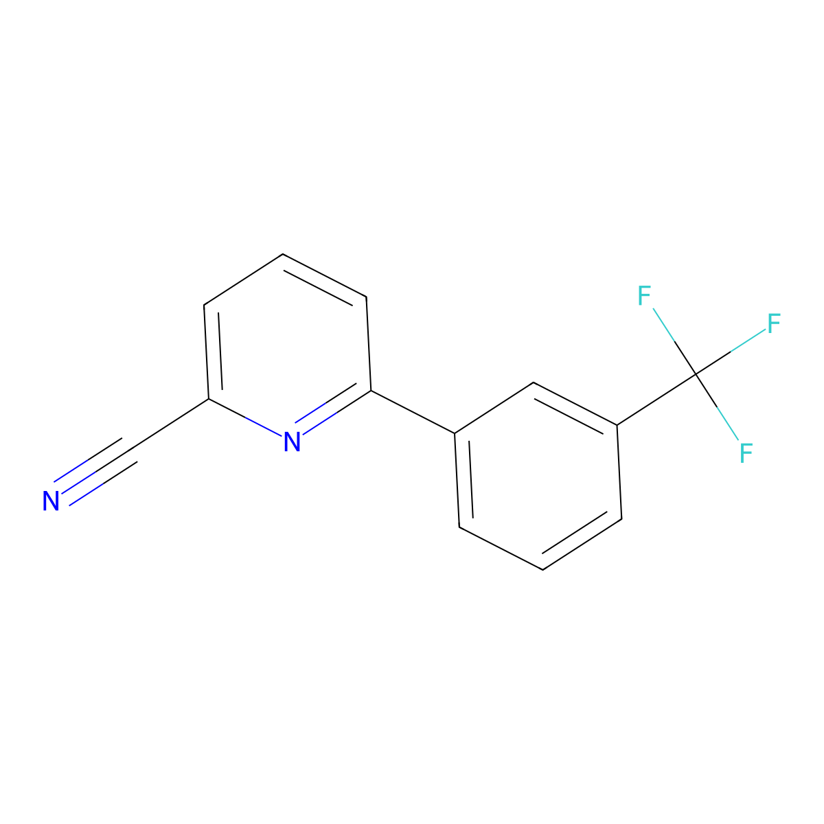 6-(3-(Trifluoromethyl)phenyl)picolinonitrile molecular structure, CAS 833457-45-7