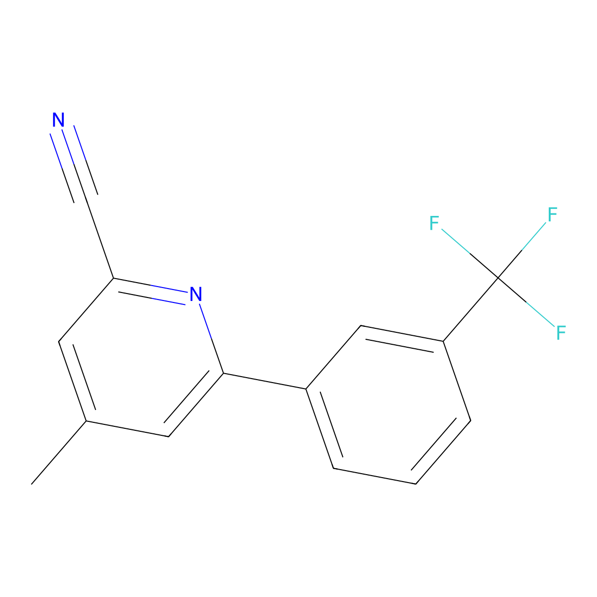 4-Methyl-6-[3-(trifluoromethyl)phenyl]pyridine-2-carbonitrile molecular structure, CAS 833457-52-6