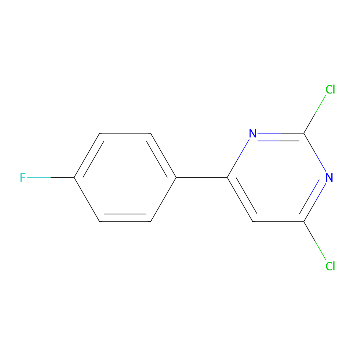 2,4-Dichloro-6-(4-fluorophenyl)pyrimidine molecular structure, CAS 833472-84-7