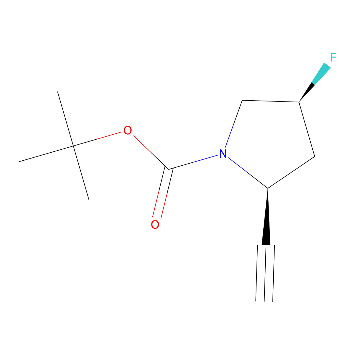 Tert-butyl (2S,4S)-2-ethynyl-4-fluoropyrrolidine-1-carboxylate molecular structure, CAS 833473-87-3